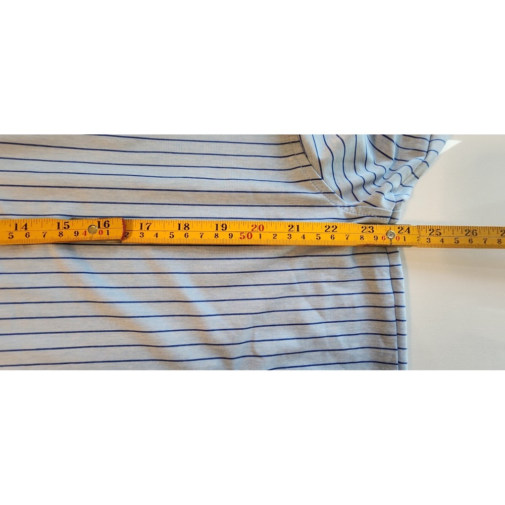 Peter Millar Polo Men Large Summer‎ Comfort Blue Striped - Picture 5 of 9
